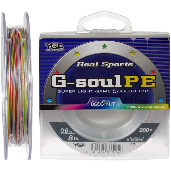 Шнур YGK G-Soul PE 5 Colors 200m #0.6/0.128mm 8lb, фото 
