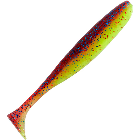 Силікон Keitech Easy Shiner 4" (7 шт/упак), колір:ea#15 grape chart red flk, Довжина силікону: 4" (10.2 см), Колір силікону: ea#15 grape chart red flk, фото 