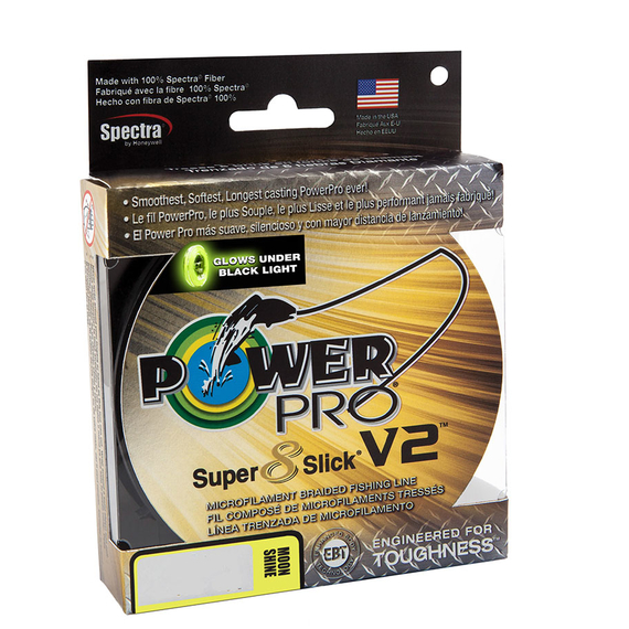 Шнур Power Pro Super 8 Slick V2 275m 0.13mm 18lb/8.0kg, Диаметр: 0.13mm, Размотка: 275, Выберите цвет: Moon Shine, фото 