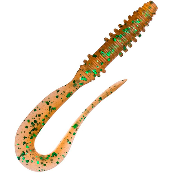 Силикон Keitech Mad Wag Mini 3.5" (10 шт/упак), цвет: ea#02 peach green flk., Длина силикона: 3.5" (8.9 см), Расцветка силикона: EA#02 Peach Green FLK, фото 