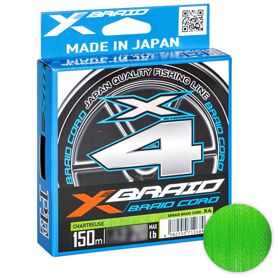 Шнур YGK X-Braid Braid Cord X4 150м #1.0/0.165mm 18lb/8.1kg, Диаметр: #1.0/0.165mm, фото 