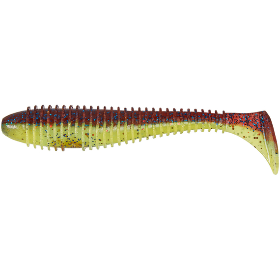 Силікон Keitech Swing Impact FAT 2.8" (8 шт/уп), колір:ea#15 grape chart red flk, Довжина силікону: 2.8" (7.1 см), Колір силікону: ea#15 grape chart red flk, фото , изображение 2