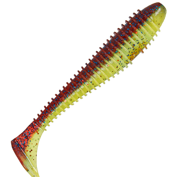 Силикон Keitech Swing Impact FAT 3.8" (6 шт/уп), цвет: ea#15 grape chart red flk, Длина силикона: 3.8" (9.7 см), Расцветка силикона: ea#15 grape chart red flk, фото 