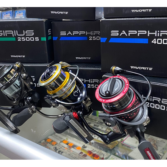 Котушка Favorite Sapphire New 2500S (7+1 підшипник) — легка спінінгова з низькопрофільною шпулею, Розмір шпулі: 2500S, фото , изображение 8