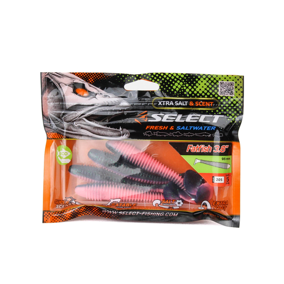 Силікон Select Fatfish 3.8" col.205 (5 шт/упак), Довжина силікону: 3.8" (9.65 см), Колір силікону: 205, фото , изображение 11