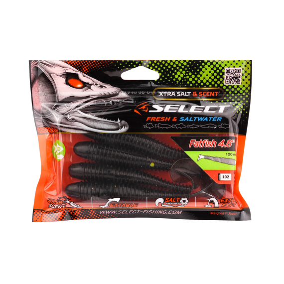 Силікон Select Fatfish 4.8" col.102 (4 шт/упак), Довжина силікону: 4.8" (12.19 см), Колір силікону: 102, фото , изображение 2