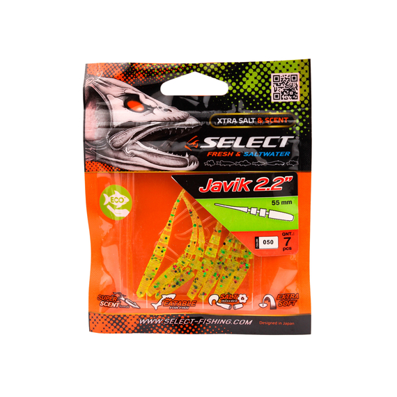 Силикон Select Javik 2.2" col.045 (7 шт/упак), Длина силикона: 2.2" (5.59 см), Расцветка силикона: 045, фото , изображение 9