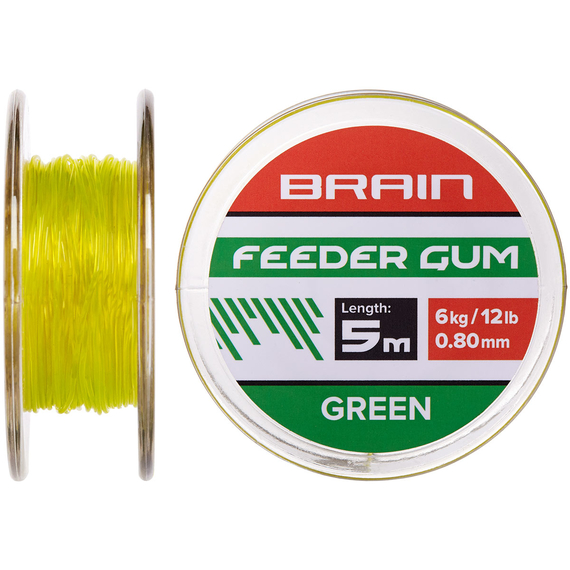 Амортизуюча гума  Brain Feeder Gum 0.8mm 12lb/6kg (5m) ц:зелений, фото 