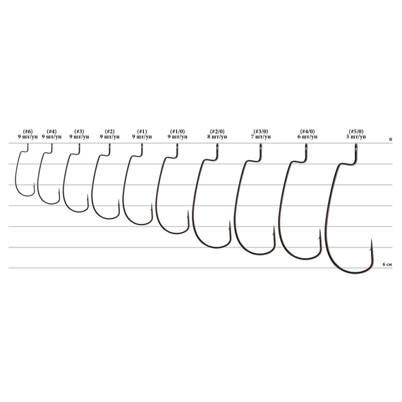 Гачок Decoy Worm9 Upper Cut #1 (9 шт/уп), фото , изображение 2