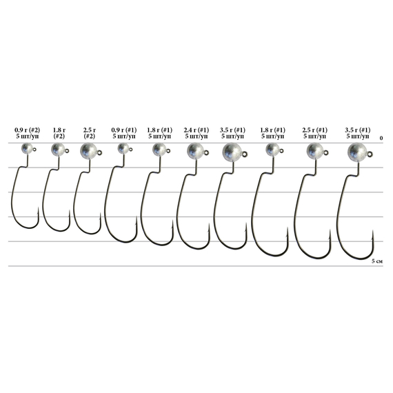 Джиг головка Decoy Nail Bomb VJ-71 #1 0.9g (5шт/уп), фото , изображение 3
