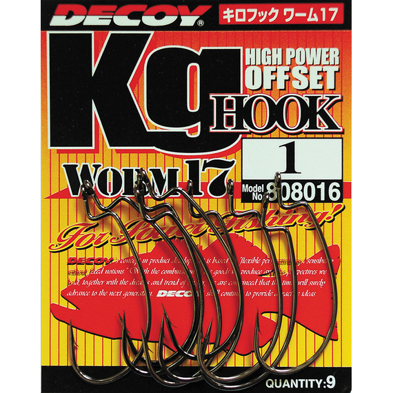 Крючок Decoy Worm17 Kg Hook #4 (9 шт/уп), фото 