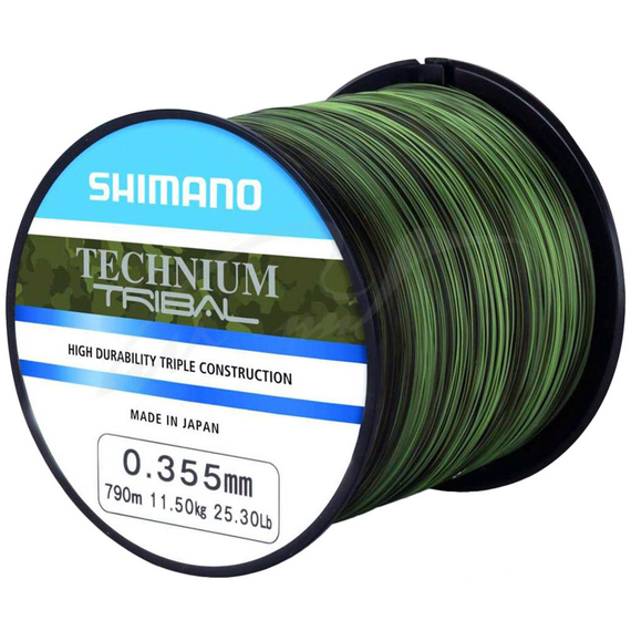 Коропова жилка Shimano Technium Tribal 1250m 0.285mm 7.5kg (Made in Japan), комуфляжна, Діаметр: 0.285, Розмотування: 1250m, фото 