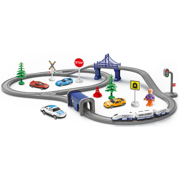 Ігровий набір ZIPP Toys "Міський експрес" 70 деталей. Синій, фото 