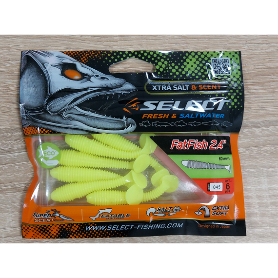 Силикон Select Fatfish 2.4" col.045 (6 шт/упак), Длина силикона: 2.4" (6.1 см), Расцветка силикона: 045, фото , изображение 9