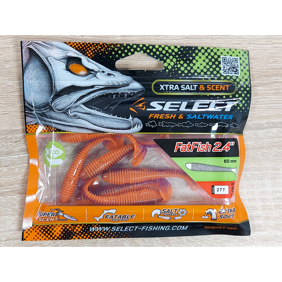 Силікон Select Fatfish 2.4" col.277 (6 шт/упак), Довжина силікону: 2.4" (6.1 см), Колір силікону: 277, фото , изображение 7
