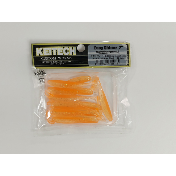 Силикон Keitech Easy Shiner 2" (12 шт/упак) ц:ea#06 orange flash, Длина силикона: 2" (5.1 см), Расцветка силикона: EA#06 Orange Flash, фото , изображение 3