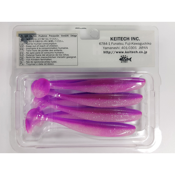 Силікон Keitech Easy Shiner 4" (7 шт/упак), колір:pal#14 glamorous pink, Довжина силікону: 4" (10.2 см), Колір силікону: PAL#14 Glamorous Pink, фото , изображение 8