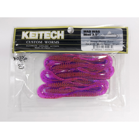 Силікон Keitech Mad Wag Mini 3.5" (10 шт/упак), колір:pal#13 mistic spice, Довжина силікону: 3.5" (8.9 см), Колір силікону: PAL#13 Mistic Spice, фото , изображение 13