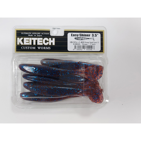 Силікон Keitech Easy Shiner 3.5", колір:ea#03 grape, Довжина силікону: 3.5" (8.9 см), Колір силікону: EA#03 Grape, фото , изображение 8
