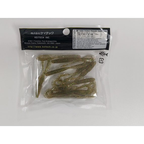 Силікон Keitech Mad Wag Mini 2.5" (12 шт/упак), колір:309 sahara olive flk., Довжина силікону: 2.5" (6.3 см), Колір силікону: 309 Sahara Olive Flk, фото , изображение 5