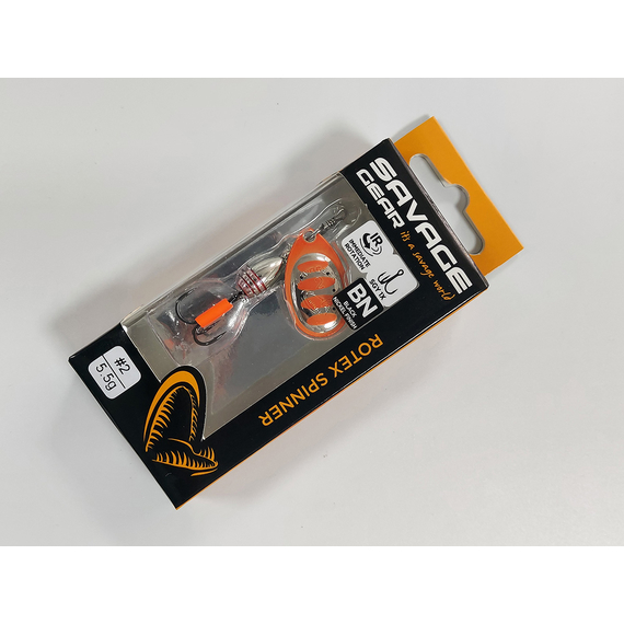 Блесна Savage Gear Rotex Spinner #2 5.5g 04-Fluo Orange Silver, Вес: 5.5g, Цвет блесны: Fluo Orange Silver, фото , изображение 2