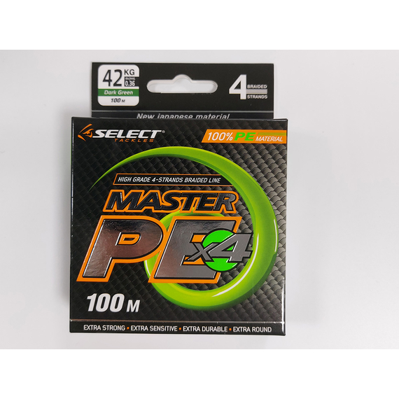 Шнур Select Master PE 100m (темн.-зел.) 0.36мм 42кг, Діаметр: 0.36mm, Розмотування: 100m, Колір: темно-зеленый, фото , изображение 6