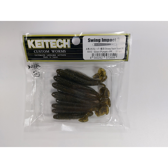 Силікон Keitech Swing Impact 2.5" (10 шт/упак), колір:101 green pumpkin pp., Довжина силікону: 2.5" (6.3 см), Колір силікону: 101 Green Pumpkin PP, фото , изображение 7