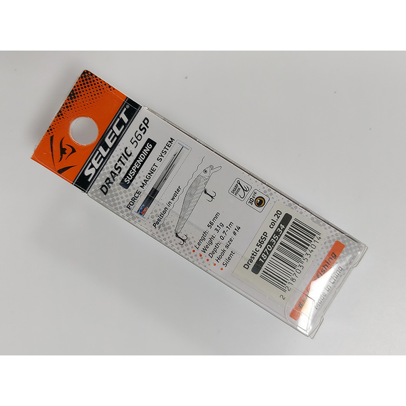 Воблер Select Drastic 56SP 3.1g col.20 (0.7-1m), Цвет воблера: col.20, фото , изображение 9