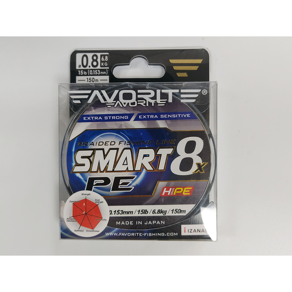Шнур Favorite Smart PE 8x 150м (sky blue) #0.8/0.153mm 10lb/6.8kg, Диаметр: #0.8/0.153mm, Выберите цвет: голубой, фото , изображение 7