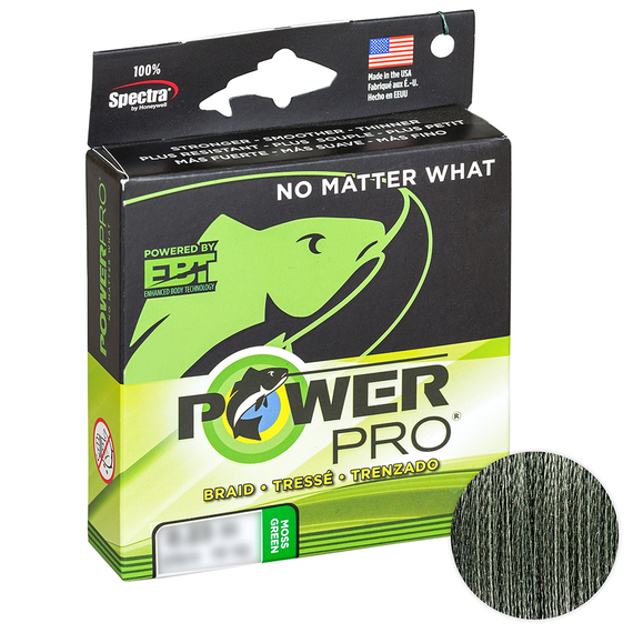 Шнур PowerPro Moss Green 135m d=0,19 13kg/28.6Lb, Диаметр: 0.19mm, Размотка: 135m, Выберите цвет: темно-зеленый, фото 