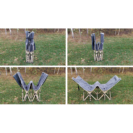 Посилене розкладне ліжко-павук. Сороконожка. + Чохол (колір сіро-синій), Конструкція ліжка: Павук, фото , изображение 14