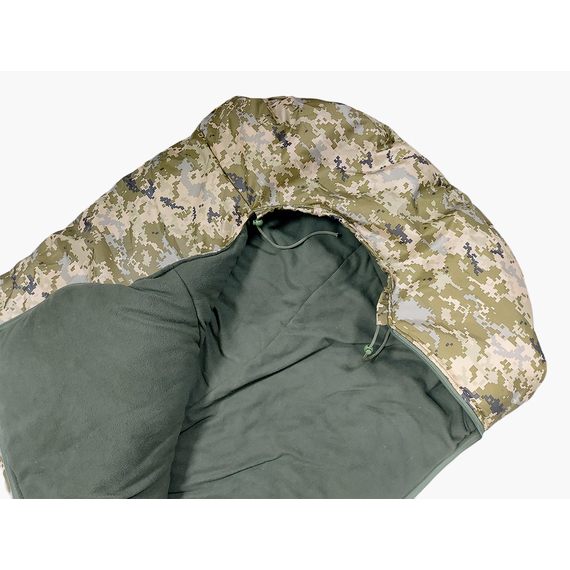 Військовий зимовий спальний мішок-ковдра. СУПЕР ТЕПЛИЙ (піксель), Колір: піксель, фото , изображение 4