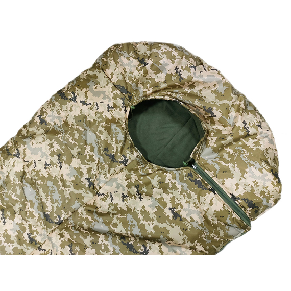 Військовий зимовий спальний мішок-ковдра. СУПЕР ТЕПЛИЙ (піксель), Колір: піксель, фото , изображение 5