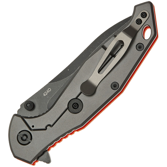 Ніж SKIF Adventure II BSW Orange, сталь - 9Cr18MoV, руків’я - G10, загальна довжина - 223 мм, довжина клинка - 97 мм, Колір: Orange, Оберіть покриття: чорний стоунвош, фото , изображение 5