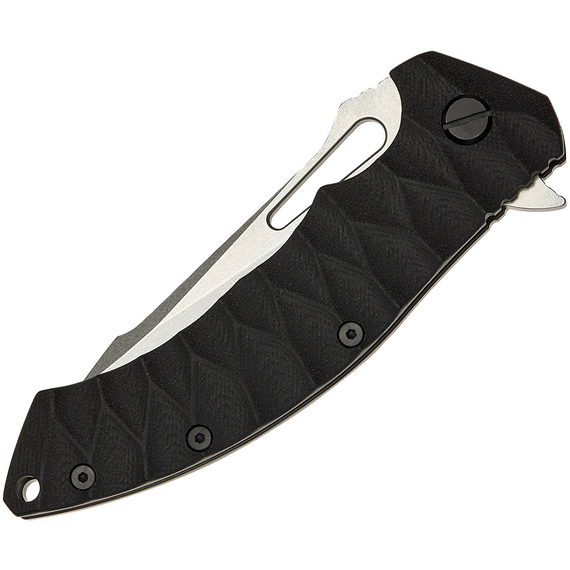 Нож SKIF Shark II SW Black, сталь - 9Cr18MoV, рукоятка - G10, общая длина - 217 мм, длина клинка - 94 мм, Выберите цвет: Black, Выберите покрытие: стоунвош, фото , изображение 3