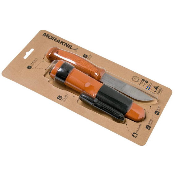Ніж Morakniv Kansbol Survival Kit. Orange, сталь - Sandvik 12C27, руків’я - пластик, довжина загальна - 226 мм, довжина клинка - 109 мм, звичайна різальна кромка, фото , изображение 11