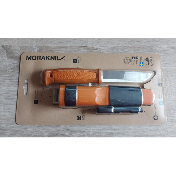 Ніж Morakniv Kansbol Survival Kit. Orange, сталь - Sandvik 12C27, руків’я - пластик, довжина загальна - 226 мм, довжина клинка - 109 мм, звичайна різальна кромка, фото , изображение 8