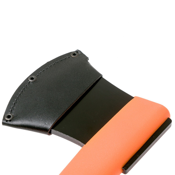 Сокира Morakniv Outdoor Axe Orange, сталь - Boron steel, пластиковая рукоятка, цвет - оранжевый, кожаный чехол., фото , изображение 5
