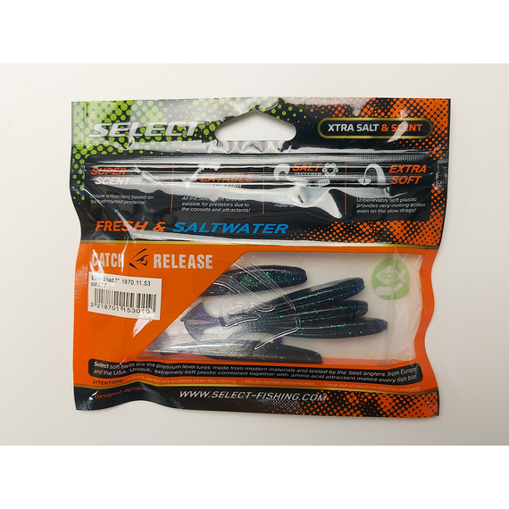 Силікон Select Easy Shad 3" col.777 (5 шт/упак), Довжина силікону: 3" (7.62 см), Колір силікону: 777, фото , изображение 24