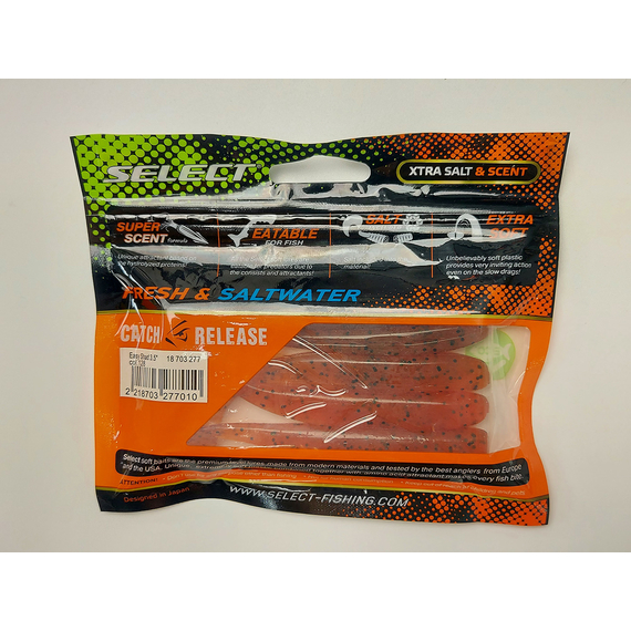 Силікон Select Easy Shad 3.5" #128 — їстівний віброхвіст для судака, щуки та великого окуня (5 шт/упак), Довжина силікону: 3.5" (8.89 см), Колір силікону: 128, фото , изображение 22