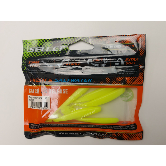 Силикон Select Easy Shad 3" col.045 (5 шт/упак), Длина силикона: 3" (7.62 см), Расцветка силикона: 045, фото , изображение 8