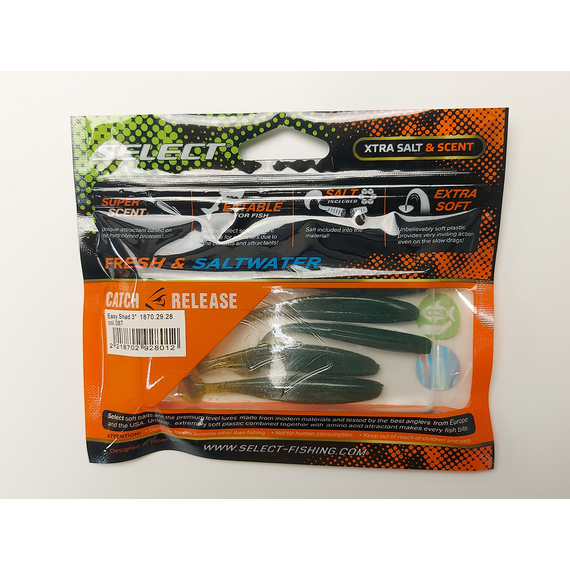 Силікон Select Easy Shad 3" col.087 (5 шт/упак), Довжина силікону: 3" (7.62 см), Колір силікону: 087, фото , изображение 15