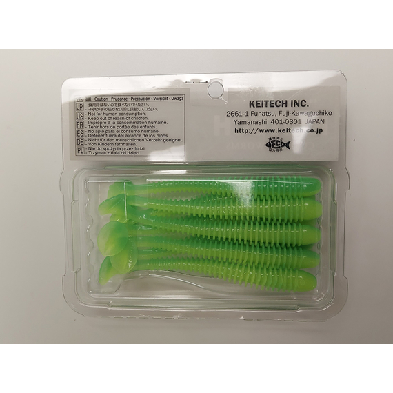 Силікон Keitech Swing Impact 4" (8 шт/упак), колір:ea#11 limechartreuseglow, Довжина силікону: 4" (10.2 см), Колір силікону: EA#11 Lime Chartreuse Glow, фото , изображение 9