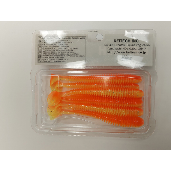 Силікон Keitech Swing Impact 4" (8 шт/упак), колір:pal#04 sun shine lemon, Довжина силікону: 4" (10.2 см), Колір силікону: PAL#04 Sun Shine Lemon, фото , изображение 3