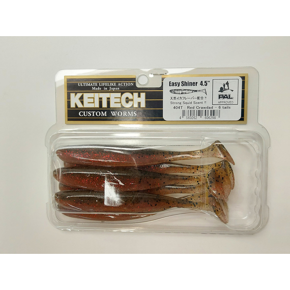 Силікон Keitech Easy Shiner 4.5" (6 шт/упак), колір:404 red crawdad, Довжина силікону: 4.5" (11.4 см), Колір силікону: 404 Red Crawdad, фото , изображение 10