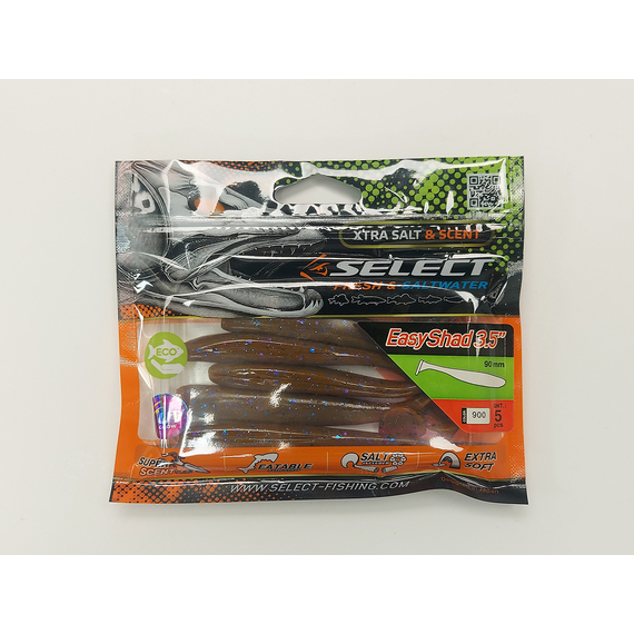 Силикон Select Easy Shad 3.5" col.900 (5 шт/упак), Длина силикона: 3.5" (8.89 см), Расцветка силикона: 900, фото , изображение 17