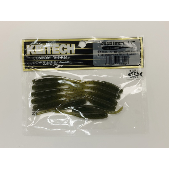 Силікон Keitech Shad Impact 2" (12 шт/упак), колір:102 watermelon pp., Довжина силікону: 2" (5.1 см), Колір силікону: 102 Watermelon PP, фото , изображение 3