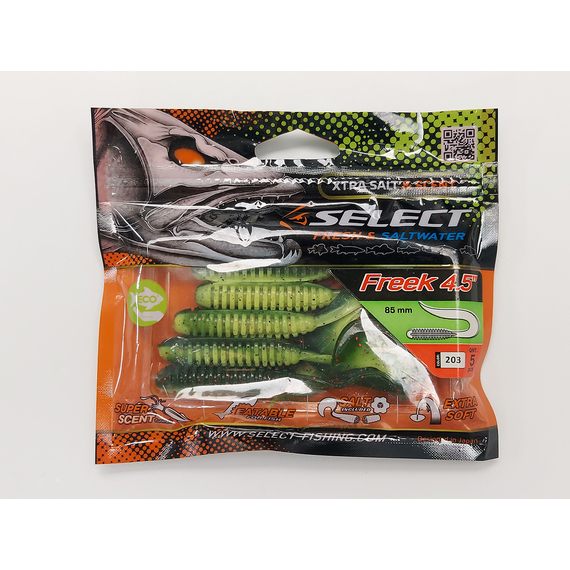 Силикон Select Freek 4.5" col.203 (5 шт/упак), Длина силикона: 4.5" (11.43 см), Расцветка силикона: 203, фото , изображение 12