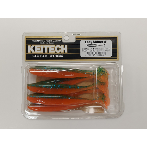 Силікон Keitech Easy Shiner 4" (7 шт/упак), колір:pal#11 rotten carrot, Довжина силікону: 4" (10.2 см), Колір силікону: PAL#11 Rotten Carrot, фото , изображение 13