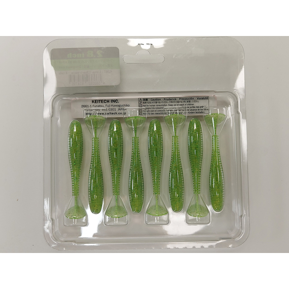 Силикон Keitech Swing Impact FAT 2.8" (8 шт/упак) цвет: 424 lime chartreuse, Длина силикона: 2.8" (7.1 см), Расцветка силикона: 424 Lime Chartreuse, фото , изображение 12